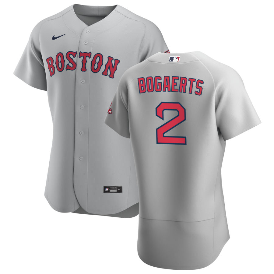 Boston Red Sox #2 Xander Bogaerts Men Nike Gray Road 2020 Authentic Team MLB Jersey->boston red sox->MLB Jersey